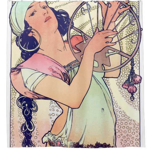Salome, Alphonse Mucha Douchegordijn (Voorkant)