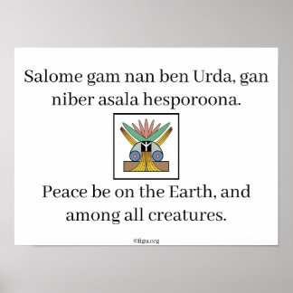 Salome Peace Symbol & Meditation Mantra Poster