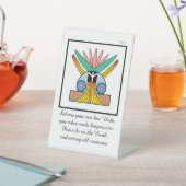 Salome Peace Symbol & Meditation Mantra Reclamebord Met Voetstuk (Insitu)