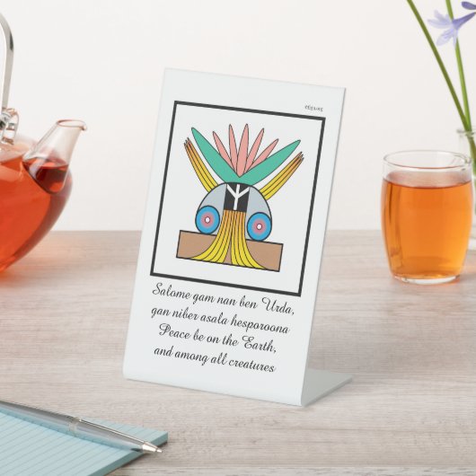 Salome Peace Symbol & Meditation Mantra Reclamebord Met Voetstuk (Insitu)