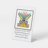 Salome Peace Symbol & Meditation Mantra Reclamebord Met Voetstuk (Voorkant)