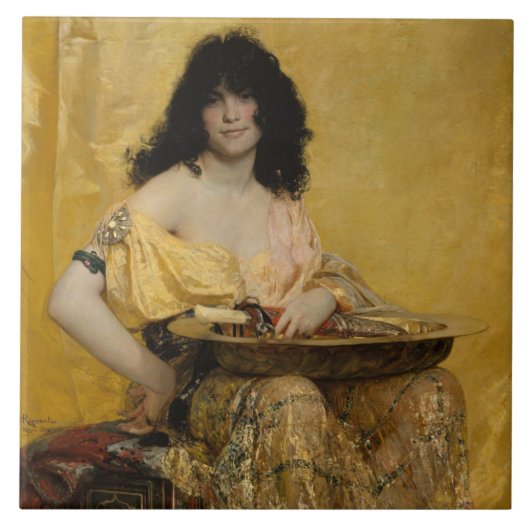 Salomé (Vrouw Portrait) (door Henri Regnault) Tegeltje (Voorkant)