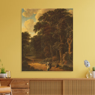 Salomon Rombouts - Boslandschap met bos... Canvas Afdruk