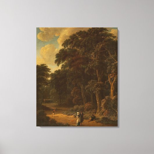 Salomon Rombouts - Boslandschap met bos... Canvas Afdruk (Voorkant)
