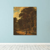 Salomon Rombouts - Boslandschap met bos... Canvas Afdruk (Insitu (Houten vloer))