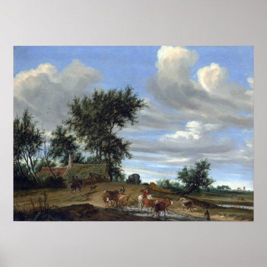 Salomon van Ruysdael A Country Road Poster (Voorkant)