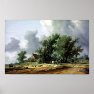 Salomon van Ruysdael Road in de Duinen met een pas Poster