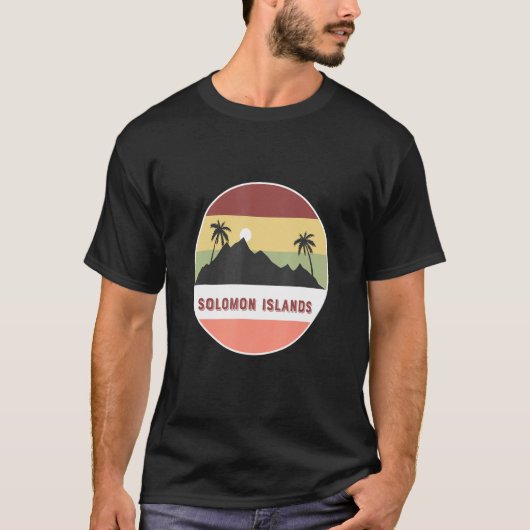 Salomonseilanden, berggebieden en palmen t-shirt (Voorkant)