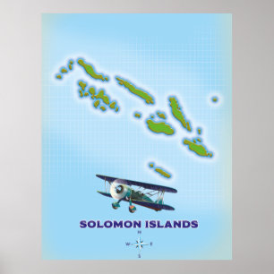Salomonseilanden cartografie kaart. poster