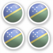 Salomonseilanden Glossy Circle Flag Sticker (Voorkant)