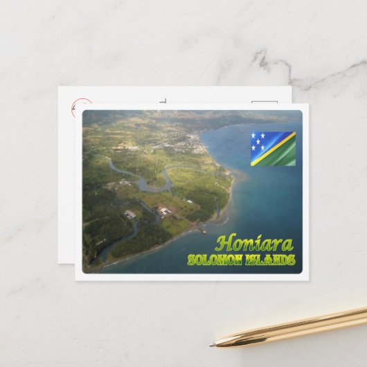 Salomonseilanden - Honiara - Uitzicht vanuit de lu Briefkaart (Voorkant / Achterkant in situ)
