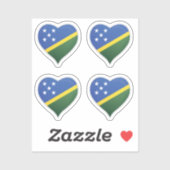 Salomonseilanden houden van Flag Pride Heart stick Sticker (Vel)