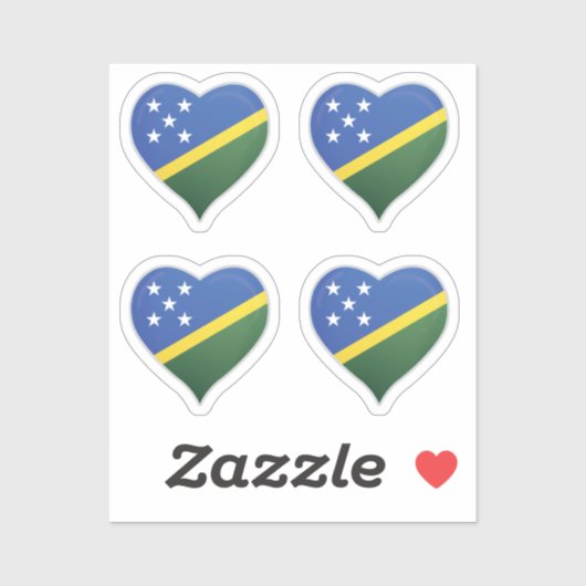 Salomonseilanden houden van Flag Pride Heart stick Sticker (Vel)