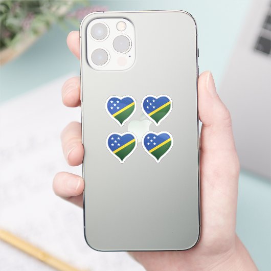 Salomonseilanden houden van Flag Pride Heart stick Sticker (Telefoon)