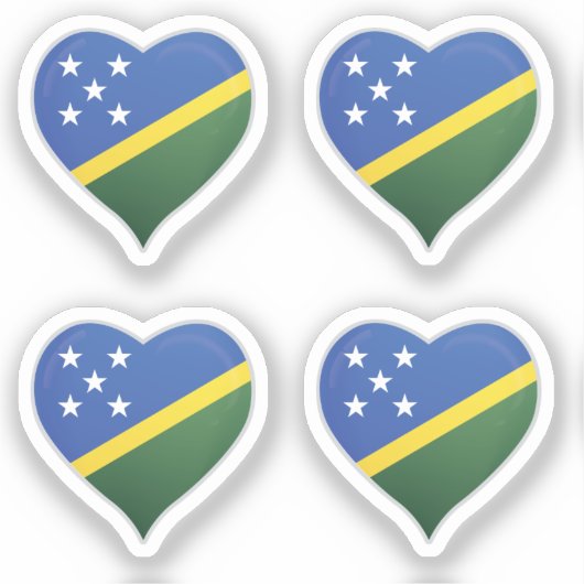Salomonseilanden houden van Flag Pride Heart stick Sticker (Voorkant)