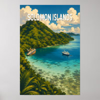 Salomonseilanden Illustratie Reis Kunst Vintage