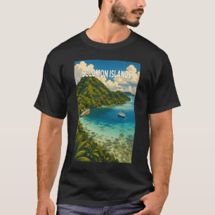 Salomonseilanden Illustratie Reis Kunst Vintage T-shirt
