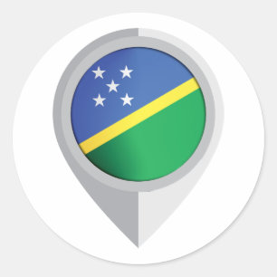 Salomonseilanden Pin Locatie Vlag Ronde Sticker