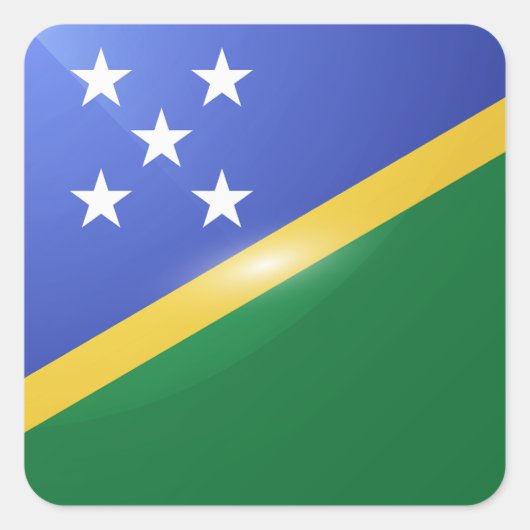 Salomonseilanden vierkante glossy vlag sticker (Voorkant)