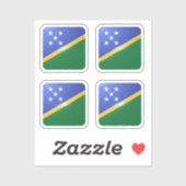 Salomonseilanden vierkante glossy vlag sticker (Vel)