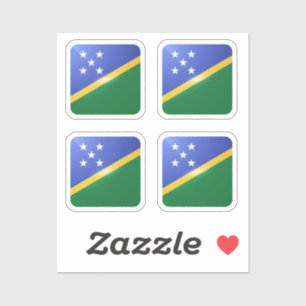 Salomonseilanden vierkante glossy vlag sticker