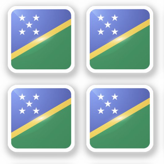 Salomonseilanden vierkante glossy vlag sticker (Voorkant)