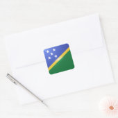 Salomonseilanden vierkante glossy vlag vierkante sticker (Envelop)
