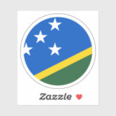 Salomonseilanden Vlag Ronde Sticker (Vel)