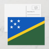 Salomonseilandvlag, vlag van de Salomonseilanden Briefkaart (Voorkant / Achterkant)