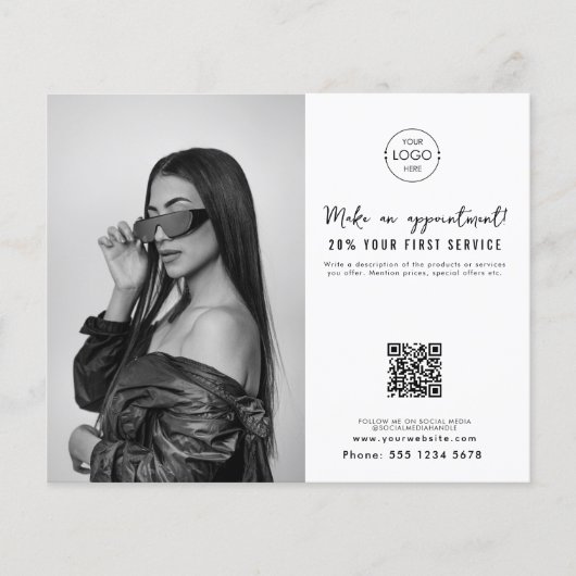 Salon Afspraak Hair Make-up Nails Business Logo Flyer (Voorkant)