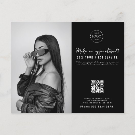 Salon Afspraak Hair Make-up Nails Business Logo Flyer (Voorkant)
