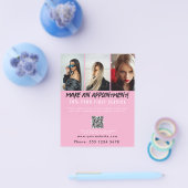Salon Afspraak Hair Make-up Nails Business Pink Flyer (Enkel)