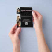 Salon Afspraak Hair Make-up Nails Business Zwart Flyer (Hand)