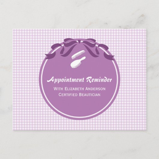 Salon Afspraak Herinnering Leuk Land Paarse Boog Briefkaart (Voorkant)