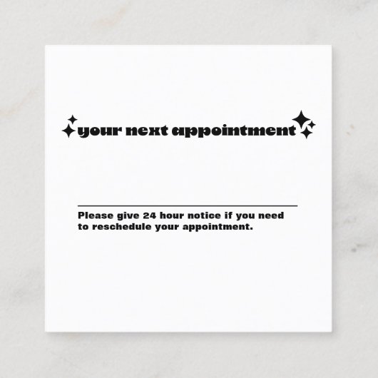 Salon Afspraak Herinnering, Roze Retro Sterren Afsprakenkaartje (Achterkant)