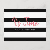 Salon Afspraak Herinnering Trendy Black Stripes Briefkaart (Voorkant)