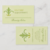 Salon afspraak, schoonheid, groene visitekaartje afsprakenkaartje (Voorkant / Achterkant)