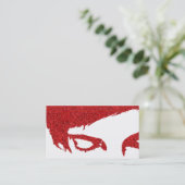 salon - afsprakenkaart emo glitter afsprakenkaartje (Staand voorkant)