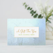 Salon and Spa Aqua Blue Glass Cadebewijs (Staand voorkant)