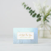 Salon and Spa Aqua Blue Glass Cadebewijs Visitekaartje (Staand voorkant)