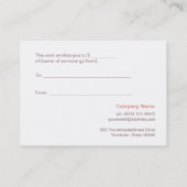 Salon and Spa Faux Gold Leaf Paper Kortingskaartje (Achterkant)