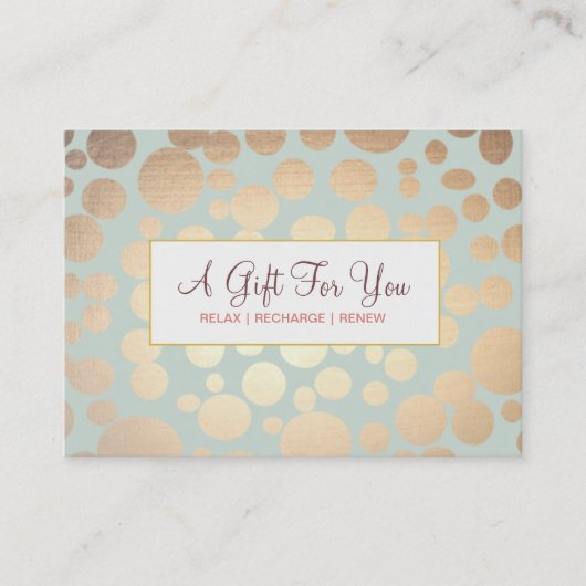 Salon and Spa Faux Gold Leaf Paper Kortingskaartje (Voorkant)