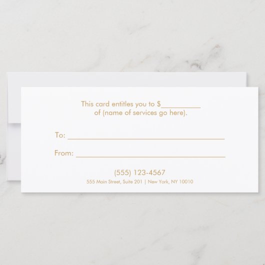 Salon and Spa Gold Circles Cadeaubon (Achterkant)