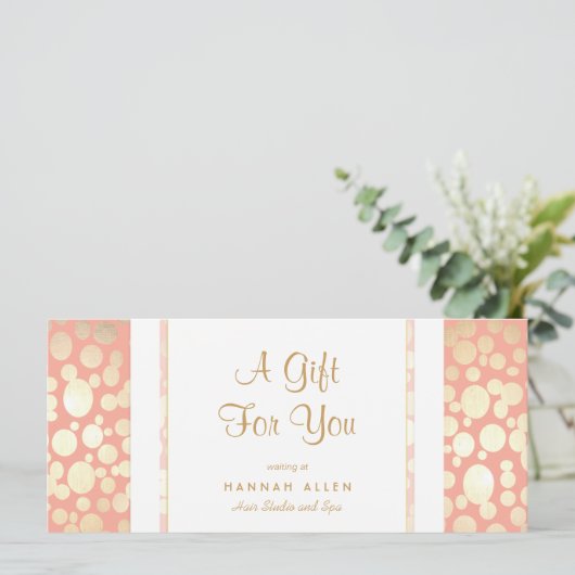 Salon and Spa Gold Circles Cadeaubon (Staand voorkant)
