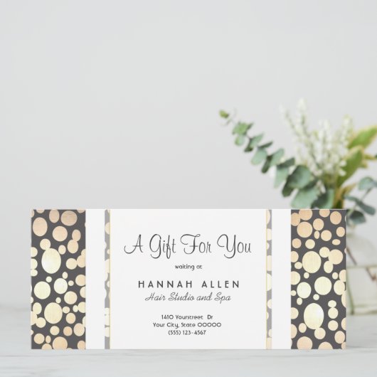 Salon and Spa Gold Circles Cadeaubon (Staand voorkant)