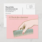 Salon Appointinder Roze Gold Comb Briefkaart (Voorkant / Achterkant)