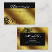 Salon Appointment Card Spa Gold Floral Butterfly Afsprakenkaartje (Voorkant / Achterkant)