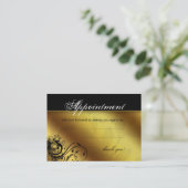 Salon Appointment Card Spa Gold Floral Butterfly Afsprakenkaartje (Staand voorkant)