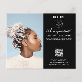 Salon Appointment Hair Braids Business Logo Flyer