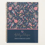 Salon appointment planner — navy, blush & crea (Voorkant)
